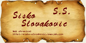 Sisko Slovaković vizit kartica